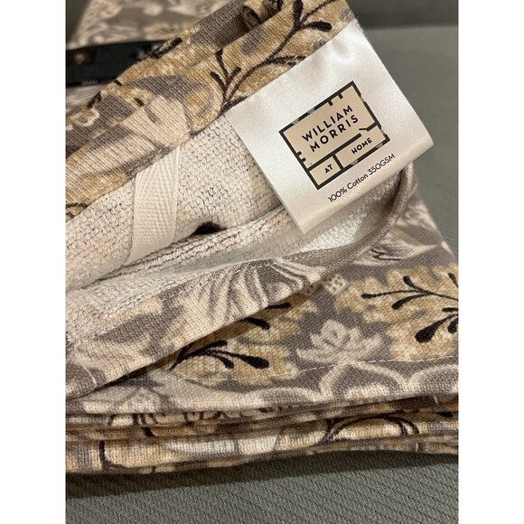 William Morris & Co Kitchen Dish Towels Strawberry Thief Putty Cotton Set of 3 - Picture 10 of 11